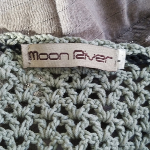 Moon River Dress Large Crocheted Boho Ruffle Summer Tiered Sleeveless - Picture 2 of 10